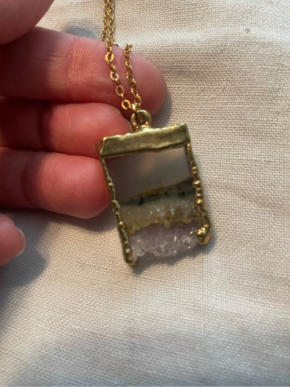 The ROCKSTAR GODDESS Amethyst Stalactite Gold-Filled Pendant Necklace - Picture 2 of 6